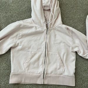 Brandy Melville Pink Cropped Zip Up